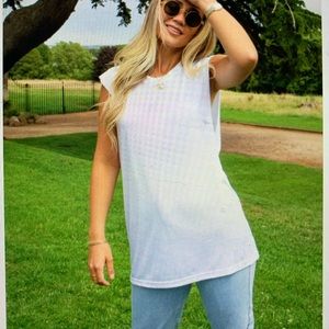 White Part of the Crew Neck Tank Top